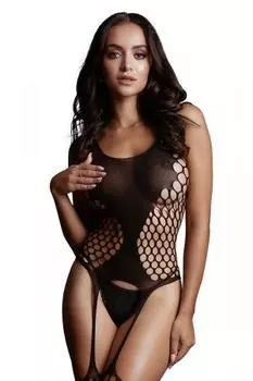 Комбинезон из шестиугольной сетки с подтяжками - Le Dsir TU чёрный