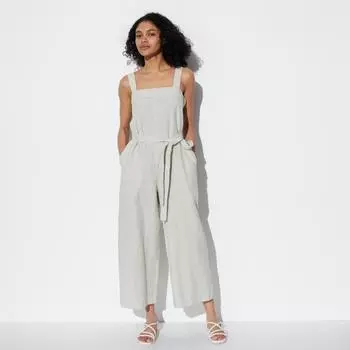 Комбинезон из смесового льна UNIQLO JAPAN в полоску