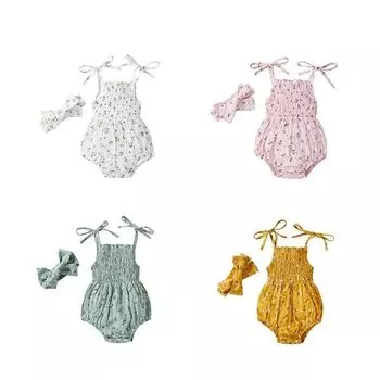 Комбинезон на слинге с милым цветочным принтом для малышей, розовый, XL/100 XL/100