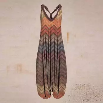 Комбинезон Racerback на тонких бретелях, винтажный комбинезон с узором пейсли XXXL