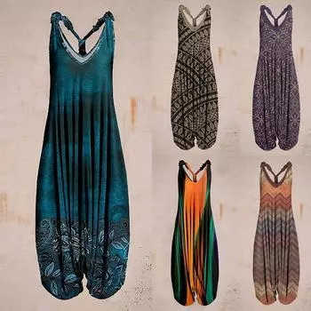 Комбинезон Racerback на тонких бретелях, винтажный комбинезон с узором пейсли L фиолетовый