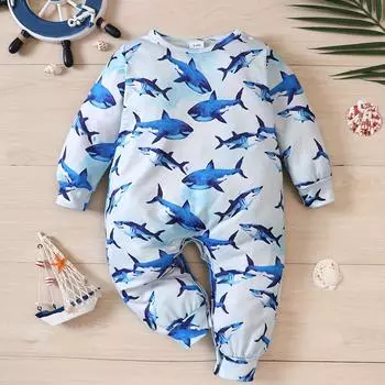 Комбинезон с длинными рукавами и рисунком для новорожденных мальчиков и девочек 0-24 месяцев, боди, комбинезон с изображением животных, осенняя одежда 0-3m белый
