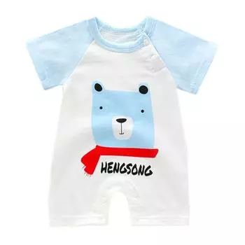 Комбинезон с короткими рукавами для мальчиков и девочек, детские комбинезоны для малышей, летний комбинезон для новорожденных S