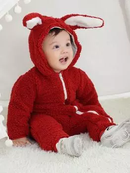 Комбинезон с ушками кролика: Теплый комбинезон из искусственной овчины на осень/зиму 59 cm