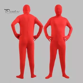 Комбинезон унисекс на Хэллоуин, облегающий, дышащий, с длинными рукавами, с капюшоном, эластичный, однотонный, невидимый комбинезон на молнии сзади, реквизит для вечеринки L чёрный