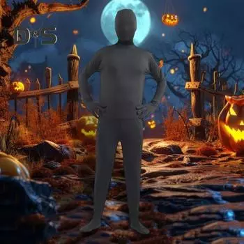 Комбинезон унисекс на Хэллоуин, облегающий, дышащий, с длинными рукавами, с капюшоном, эластичный, однотонный, невидимый комбинезон на молнии сзади, реквизит для вечеринки L зелёный