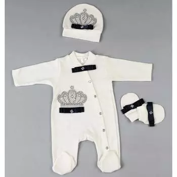 Комбинезоны для малышей из 3 предметов темно-синего цвета King Crowned