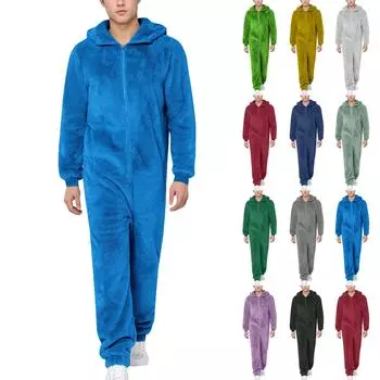 Комбинезоны для мужчин осень и зима длинные рукава комбинезоны повседневные наряды L чёрный