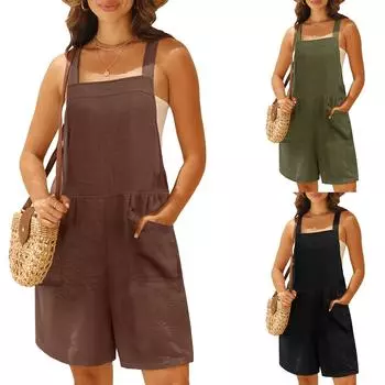 Комбинезоны для женщин, летние, повседневные, свободные, с широкими рукавами-крылышками, наряды M армия зеленый