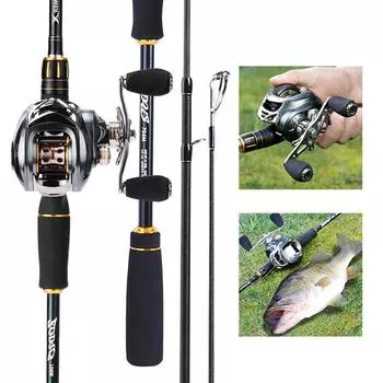 Комбинированная карбоновая удочка для кастинговой рыбалки 2,1 м/2,4 м, 4 наконечника, карбоновая удочка с катушкой для приманки, дорожная рыбалка 2.1M & Left Hand