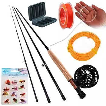 Комбинированная катушка для нахлыстовой удочки 5/6, карбоновая катушка для нахлыстовой удочки с напильниками для лески и разъемом для лески