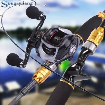 Комбинированная катушка для удочки для приманки, удочка 2,1 м с 19 BB, рыболовная катушка, набор для спортивной рыбалки на открытом воздухе Rod1.8m&Right handle