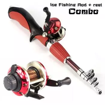 Комбинированная удочка и катушка для зимней удочки, портативная телескопическая удочка с троллинговой катушкой rod and reel