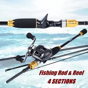 Комбинированная удочка и рыболовная катушка 2,1 м, удочка для приманки, рыболовная катушка, рыболовные снасти в пресной/соленой воде rod&left reel