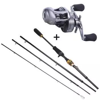 Комбинированная удочка и рыболовная катушка для ловли на приманку, катушка для наживки, рыболовные снасти в пресной/соленой воде 1.8m Rod Left Reel