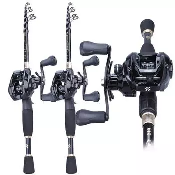 Комбинированная удочка из углеродного волокна длиной 1,8–2,4 м с рыболовной катушкой 12 + 1BB для ловли карпа в морской воде 1.8m&Left handle