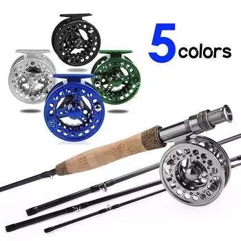 Комбинированная ультралегкая портативная удочка для ловли нахлыстом и катушка из алюминиевого сплава для наборов для ловли форели белый