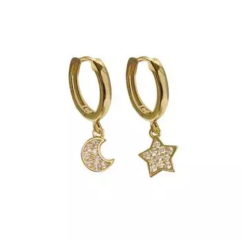 Комбинированные асимметричные серьги-вкладыши Star Moon, полные роскоши