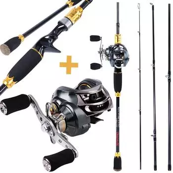 Комбинированные катушки для кастинговой удочки, 2,1 м/6,98 фута, 4-секционные удилища M Power, катушки Baitcast Left Hand