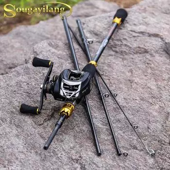 Комбинированные катушки для удочек, 2,1 м, карбоновые удочки M Power Casting, 11 + 1BB, рыболовные катушки для приманки 2.1M Rod&Reel Left Hand