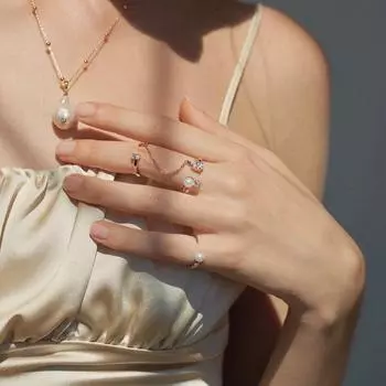 Комбинированные открытые кольца из стерлингового серебра 925 пробы с жемчугом и цирконием, длинное кольцо-кисточка для женщин, лучшие украшения для вечеринок, подарки S-R907 Resizable