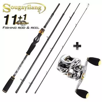 Комбинированные рыболовные катушки и удилища Удочки из углеродного волокна с приманкой Рыболовные катушки для ловли окуня 1.8M Rod&Reel Left Hand