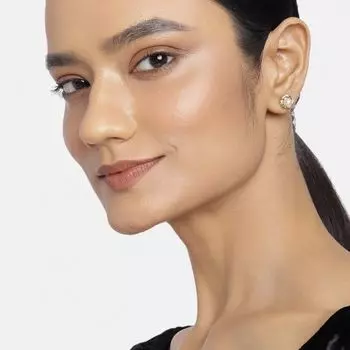 Комбинированные серьги-пусеты с жемчугом Estele в подарок на день Святого Валентина для девочек и женщин