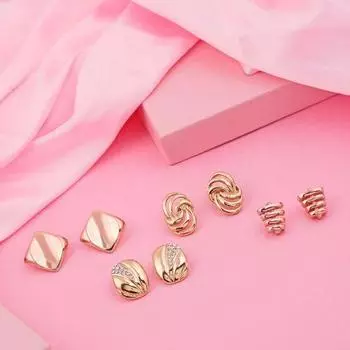 Комбинированные серьги с позолотой 24 карата