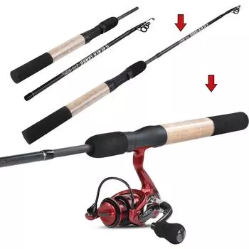 Комбинированные спиннинговые удочки и катушки 2,1 м с рыболовной катушкой 13 + 1BB, набор для спортивной рыбалки на открытом воздухе, для путешествий и путешествий Rod2.1M&Reel1000