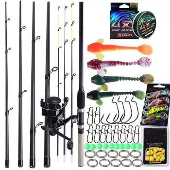 Комбинированные спиннинговые удочки и катушки, 3-метровая удочка-фидер для рыбалки с приманками, полный комплект рыболовных аксессуаров для ловли карпа 3.0m fishing set