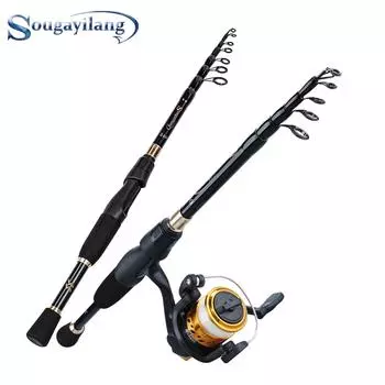 Комбинированные спиннинговые удочки и катушки Удочка и катушка длиной 1,8–2,4 м для ловли карпа Rod1.8m&Reel