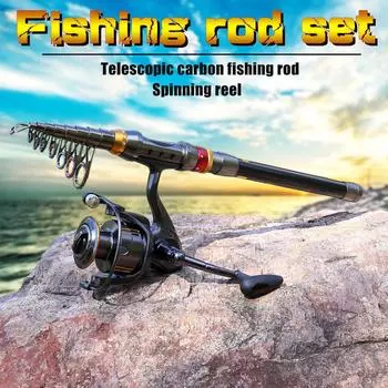 Комбинированные телескопическая удочка и спиннинговая катушка 13+1BB для снастей для морской и пресноводной рыбалки 1.8rod&wq2000