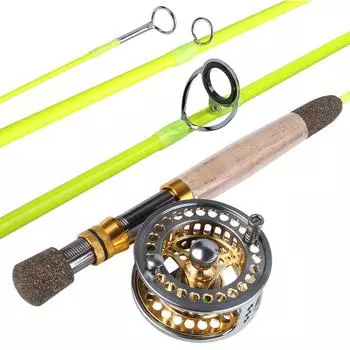 Комбинированные удочки и катушки для нахлыста 9 футов, 4 шт. удочки для нахлыста с металлической катушкой 5/6 для нахлыста fly fishing rod reel