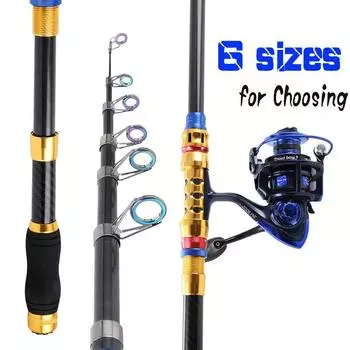 Комбинированные удочки и катушки Телескопическая удочка длиной 1,8–3,3 м с набором спиннинговых катушек 14BB 1.8 and 2000