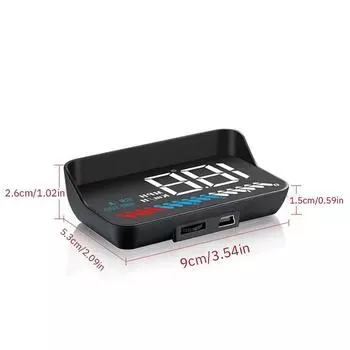 Комбинированный автомобильный HUD-дисплей на лобовом стекле автомобиля OBD универсальный спидометр температура воды подвесной проектор высокой четкости чёрный