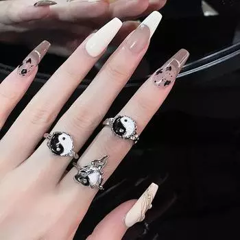 Комбинированный комплект колец Polar, усовершенствованный китайский нишевый дизайн, кольцо Ins Tai Chi A style