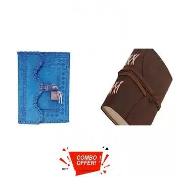 Комбинированный кожаный дневник, ежедневник ручной работы в кожаном переплете, обычный дневник/персональный органайзер, винтажные мемуары 7 x 5 in