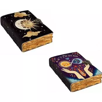 Комбинированный кожаный дневник Кожаный дневник Блокнот Винтажный журнал Ежедневный винтажный кожаный дневник с цитатами Печатный дневник 7 x 5 in