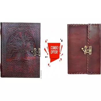 Комбинированный кожаный дневник, кожаный дневник ручной работы для мужчин и женщин, журнал, бумажный блокнот, дневники, планировщик 5 x 7 in коричневый