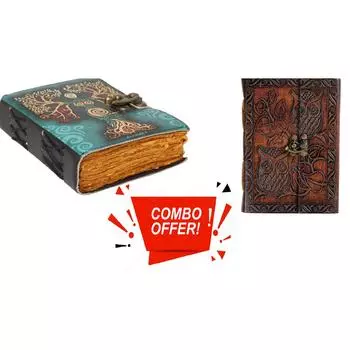 Комбинированный кожаный дневник Кожаный дневник ручной работы с винтажным замком Дневник для мужчин и женщин