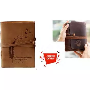 Комбинированный кожаный дневник Кожаный дневник с тиснением листьев дерева и цитатами Антикварный персональный дневник ручной работы в кожаном переплете коричневый