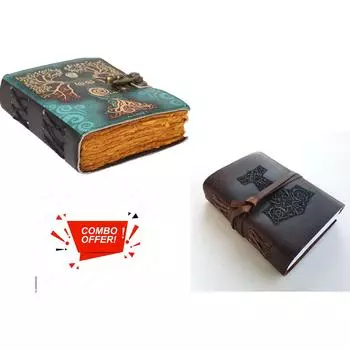 Комбинированный кожаный дневник ручной работы из нелинейчатой бумаги, дневник для женщин и мужчин, дорожный блокнот для письма