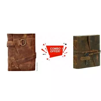 Комбинированный кожаный дневник ручной работы, винтажный кожаный дневник, журнал в кожаном переплете, большой блокнот для письма коричневый