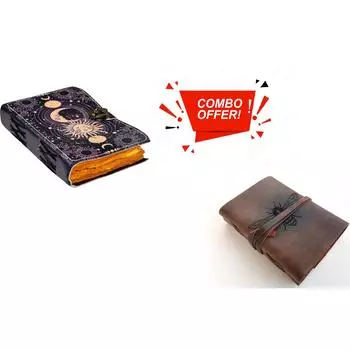 Комбинированный кожаный дневник, винтажный кожаный дневник ручной работы, офисная винтажная бумага, бумага ручной работы