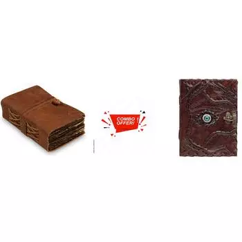 Комбинированный кожаный дневник, винтажный журнал, кожаный дневник, записная книжка, уникальный дневник ручной работы с тиснением, дорожный дневник 7 x 5 in коричневый