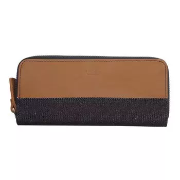 Комбинированный круглый пенал на молнии из кожи луддита, 2 пенала из натуральной кожи деним [Camel] LDKC-RZP2-09 верблюд