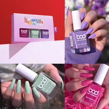 Комбинированный лак для ногтей No Toxin (10 мл каждая х 3) | Стойкая, быстросохнущая, устойчивая к сколам краска для ногтей | Веганский, не тестируется на животных | Гель-лак для ногтей с кремовым финишем (10Ml Each X 3)