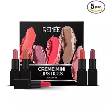 Комбинированный набор помад Crme Mini Lipstick по 5–1,65 г каждая, стойкий кремовый оттенок, обогащенный Pack of 5-1.65gm
