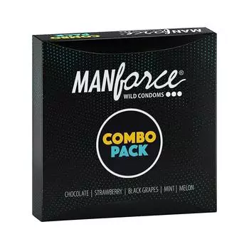 Комбинированный набор презервативов Manforce 3 в 1, разные вкусы, 20 шт. (Пакет из 1)