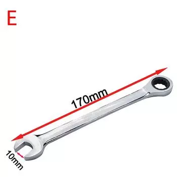 Комбинированный набор ручных инструментов с храповым механизмом и гаечными ключами для ремонта дома и сада серебряный